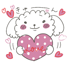 white toy poodle stickers