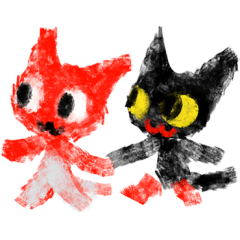 Red cat & black cat
