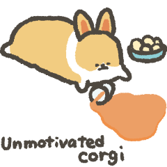 unmotivated dog corgi animation sticker