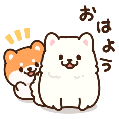 Samoyed and Shiba Inu moving stickers
