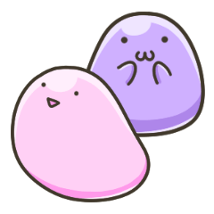 Pink and purple slime stickers