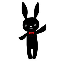 Black rabbit with a bow tie