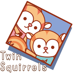 「Twin Squirrels」丁寧な子リスたち