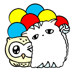 Cute Owl & Cat - IDN