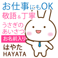 HAYATA: Rabbit.Polite greetings