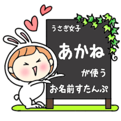 A name sticker used by rabbit girl Akane