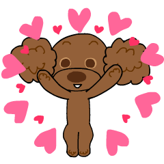 Animated Stickers - Brown Toy Poodle