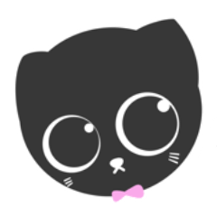 Sticker of Black cat Kuro