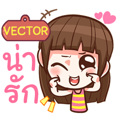 VECTOR cute girl with big eye e