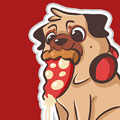 Gordon Dog Pug Stickers