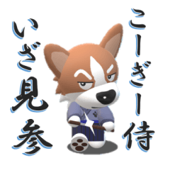Corgi Red-color dog samurai