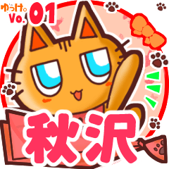 Cute cat's name sticker MY300619N22