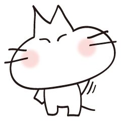 SimpleStickers of a White cat No.1.