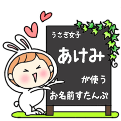 A name sticker used by rabbit girl Akemi