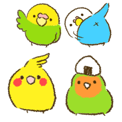 Sticker of Round birds