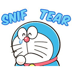 Stiker Animasi Teks Efek Doraemon