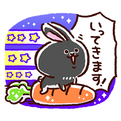 usamp - Deformed Black Rabbit Sticker