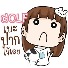 GOLF Girl with cute cat e