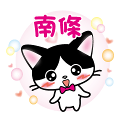 nanjyo's name sticker W and B cat ver.