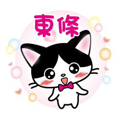 tojyo's name sticker W and B cat version