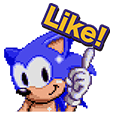 Stiker piksel bersuara Sonic
