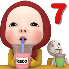 レッドタオル#7【kaco】動く名前スタンプ