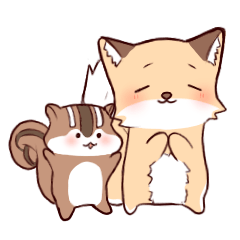 fox and chipmunk stickers
