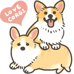 1 corgi sticker PLUS2 -English-