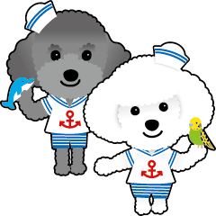 2 toy poodles' stickers