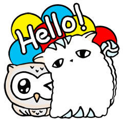 Cute Owl & Cat (Meow & Mao) - EN