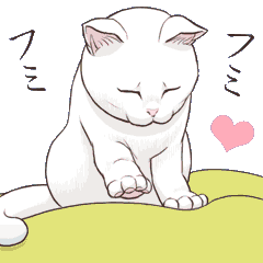 Moving Stickers! Tamajiro the white cat