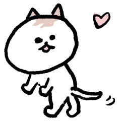 White cat with bangs