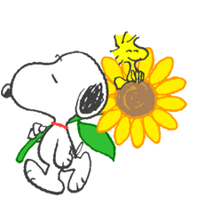 Stiker Animasi Musim Panas Snoopy