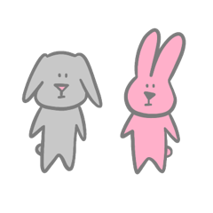 Triangular nose rabbits stickers