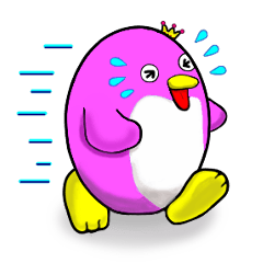 Pink penguin P sticker (daily type)