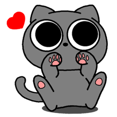 simple sticker of the gray cat