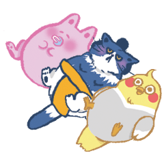 About three lazy animals – LINE stickers | LINE STORE