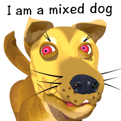 Sharp moving 3D mix dog