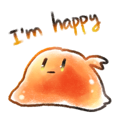 a happy slime with a ponytail