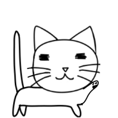 シンプルで変な顔の猫の顔文字のスタンプ - LINE スタンプ  LINE STORE