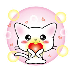 White cat reaction and together sticker1