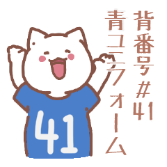 cat wearing a blue uniform No. 41