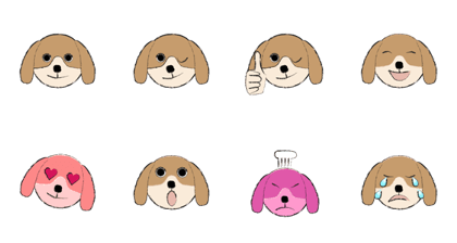 Line クリエイターズスタンプ 動く茶色の犬の顔 Example With Gif Animation