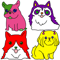 Colorful Dogs Sticker!