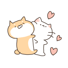 Dog and cat cute sticker