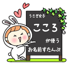 A name sticker used by rabbitgirl Kokoro