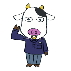 F Cow sticker