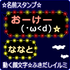 動く顔文字 ななと の ふきだしイルミ Line スタンプ Line Store