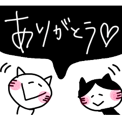 モノトーンcatの日本語スタンプ!!