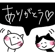Monotone cat japanese stamp!!